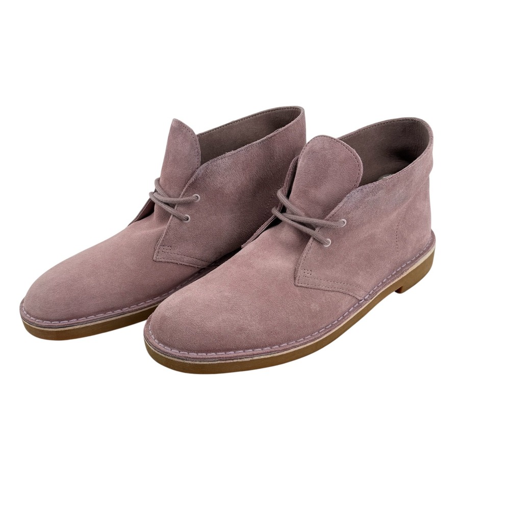 Clarks Collection Mens Desert Boots Mauve Suede Chukka Ankle Boots Purple Sz 11
